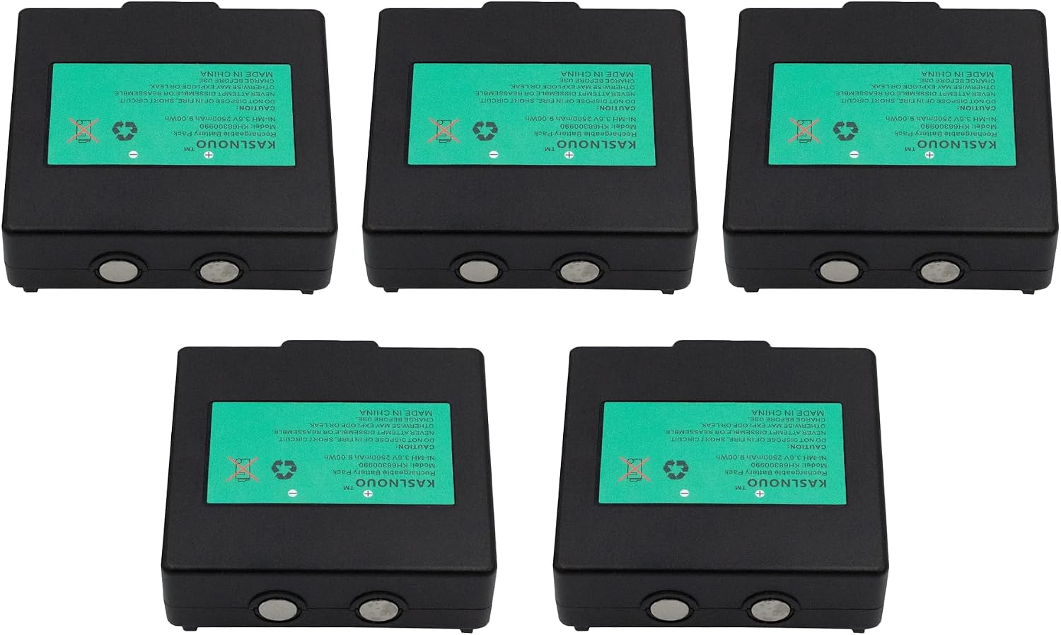 5-Pack 2500mAh Replacement Battery for Hetronic 68300900 68300600 68300940 KH68300990 HE900 Abitron KH68300990.A 2500mAh