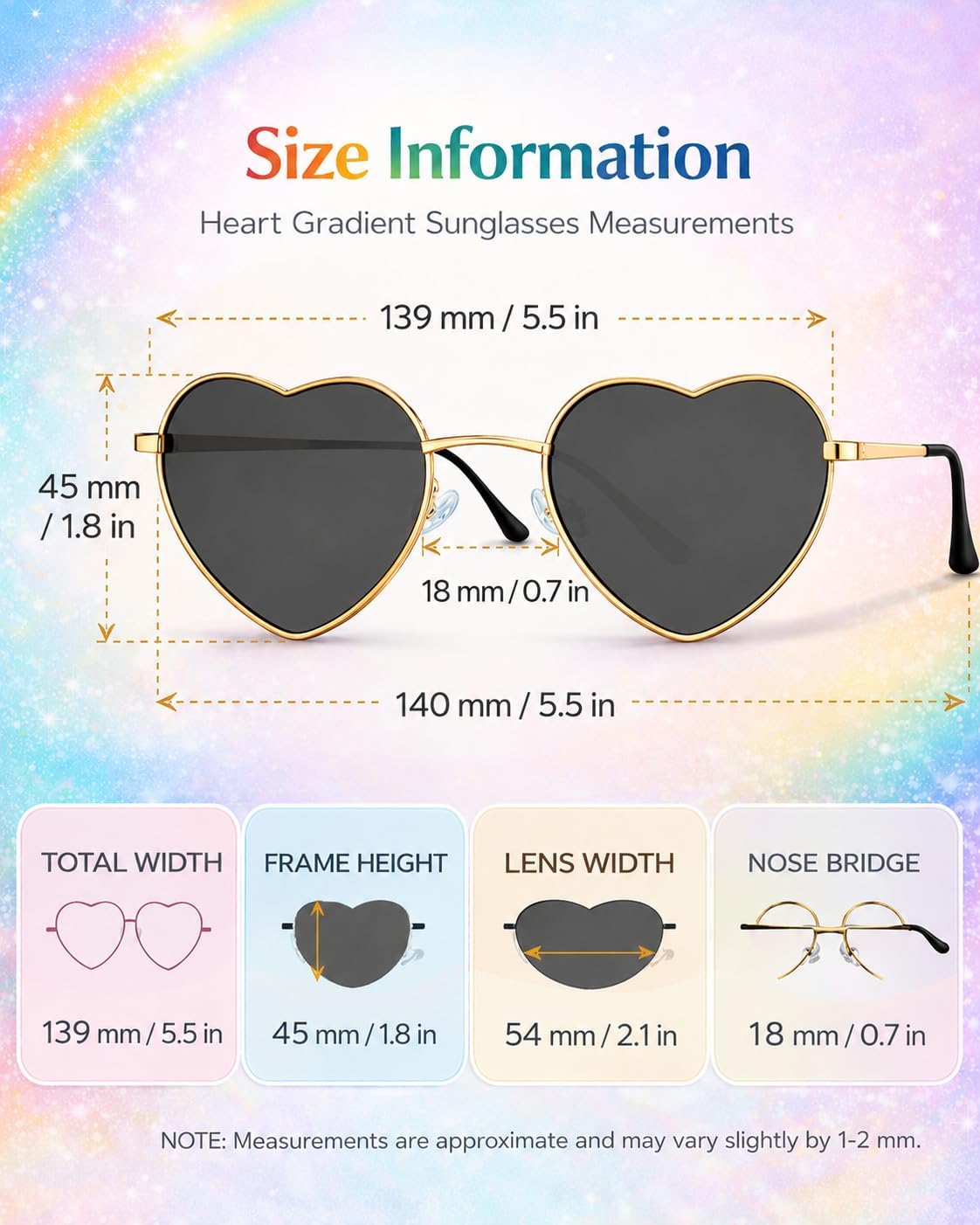 Oiomniv Heart Sunglasses for Women Men, Retro Love Heart Glasses UV400, Party Festival Rave Pride Accessories
