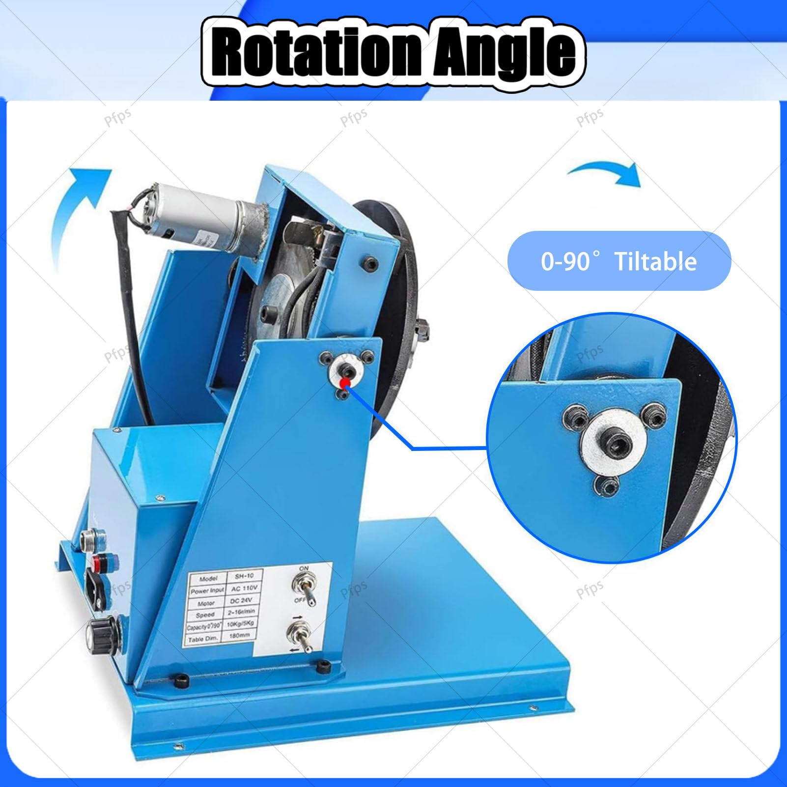 Tragbare Schweißpositionier-Drehtischmaschine (10kg), Schweißpositionierer Mit 180-mm-Drehtisch Und 65/80-mm-Spannfutter, Zum Schweißen, Schneiden Und Schleifen 80mmchuck