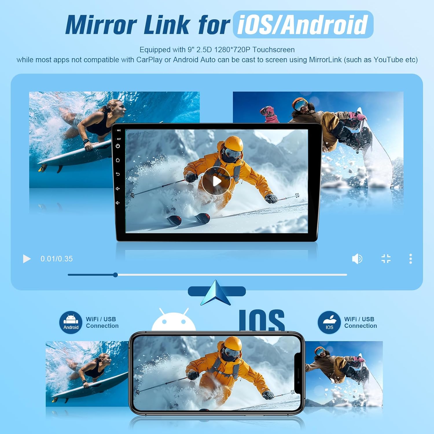 2+32GB Car Stereo for Toyota Corolla 2003-2008 Radio (For J-B-L) with Carplay Android Auto, 9" IPS Touch Screen for Corolla Head Unit with in-Dash GPS, WiFi, BT + MIC + Backup Camera + CANBUS