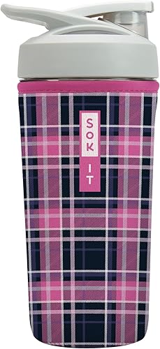 Miniatura 73 de Funda aislante de neopreno para botella mezcladora de proteínas Sok It BotlSok (Jardín inglés de picnic, se ajusta a botella mezcladora de 28 oz)