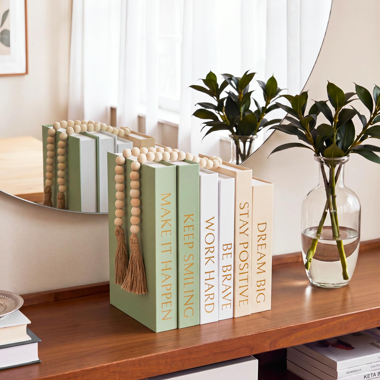 Menkxi Set di 6 libri decorativi estetici per tavolino da caffè