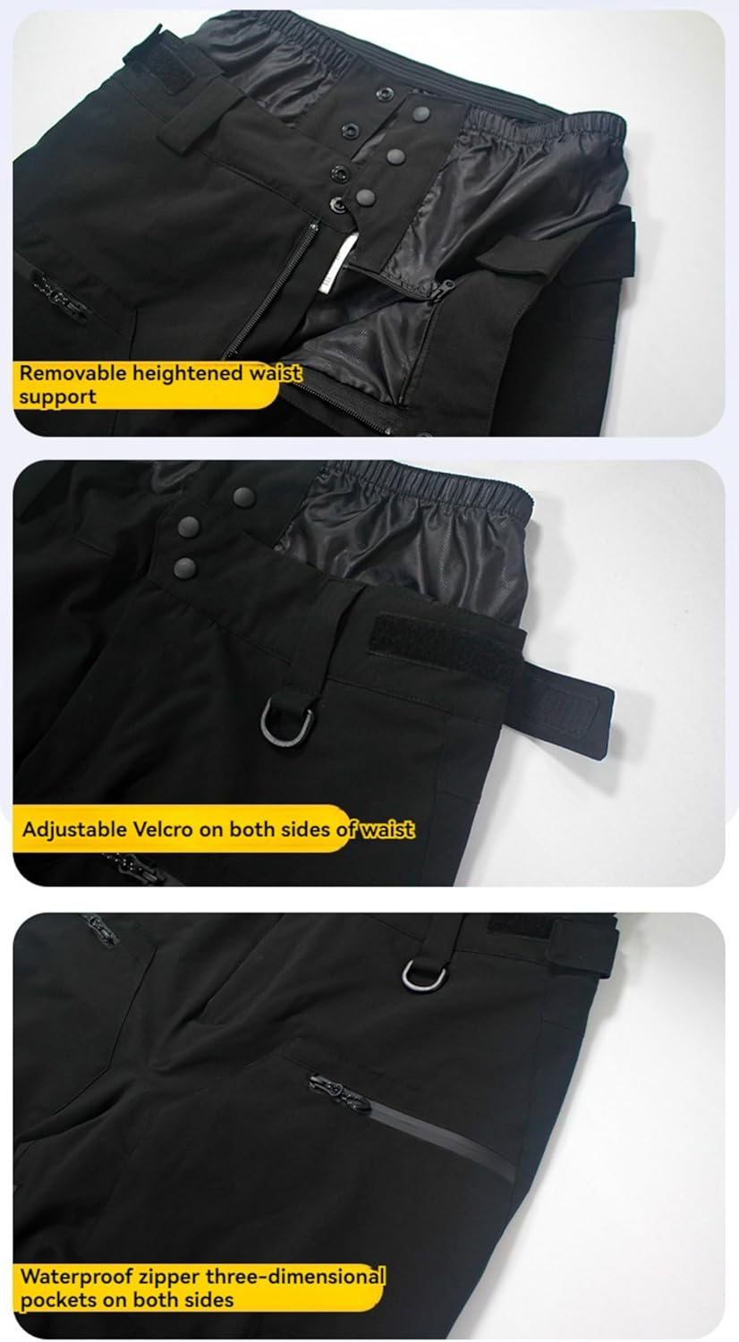 Mens Women's Snow Pants Ski Bibs Baggy Snowboard Pants Winter Warm Snowpants Waterproof Windproof Insulated Clothes
