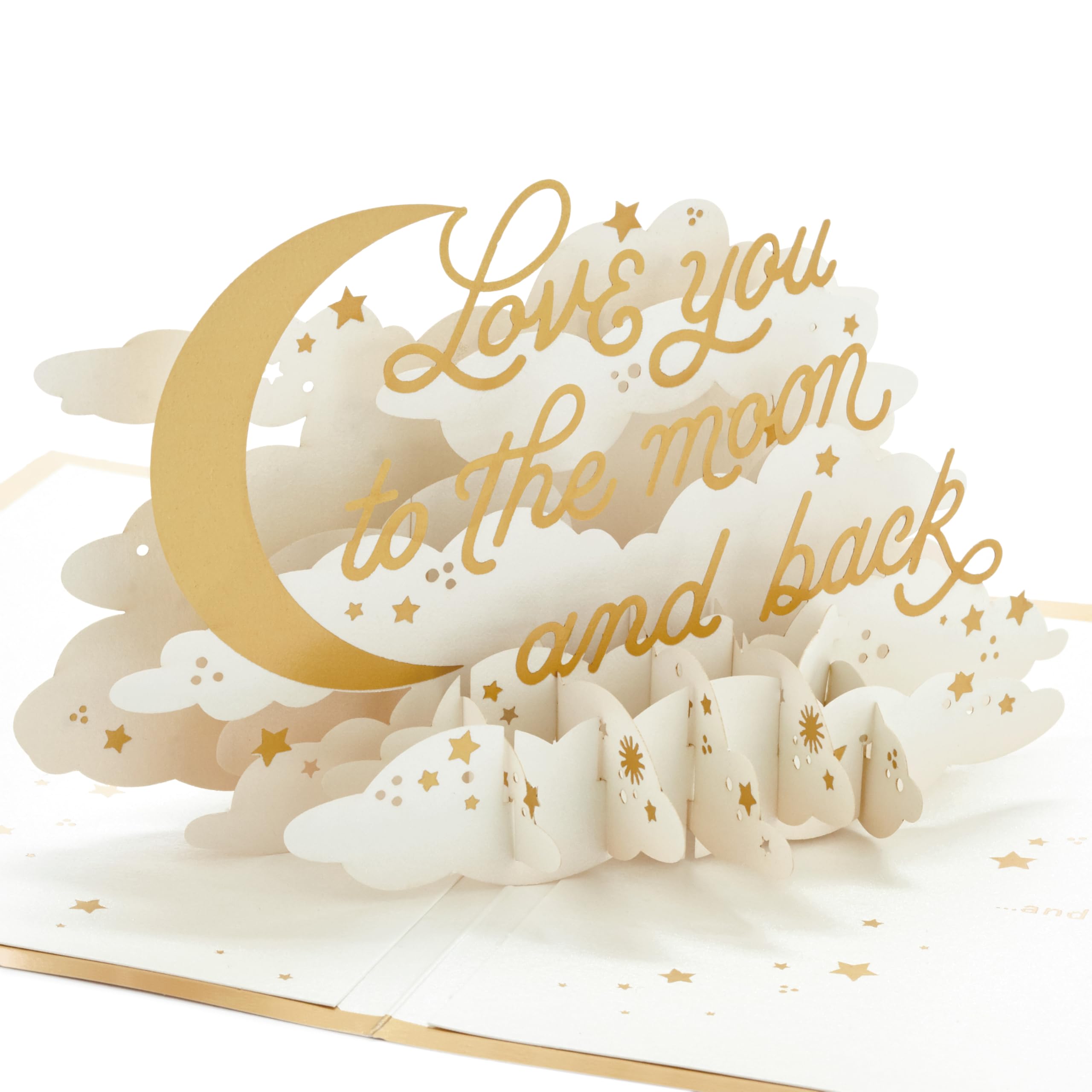 Hallmark Signature Paper Wonder Pop Up Anniversary Card, Love Card, Romantic Birthday Card, Sweetest Day Card, Grandparents Day Card (Moon and Back), White