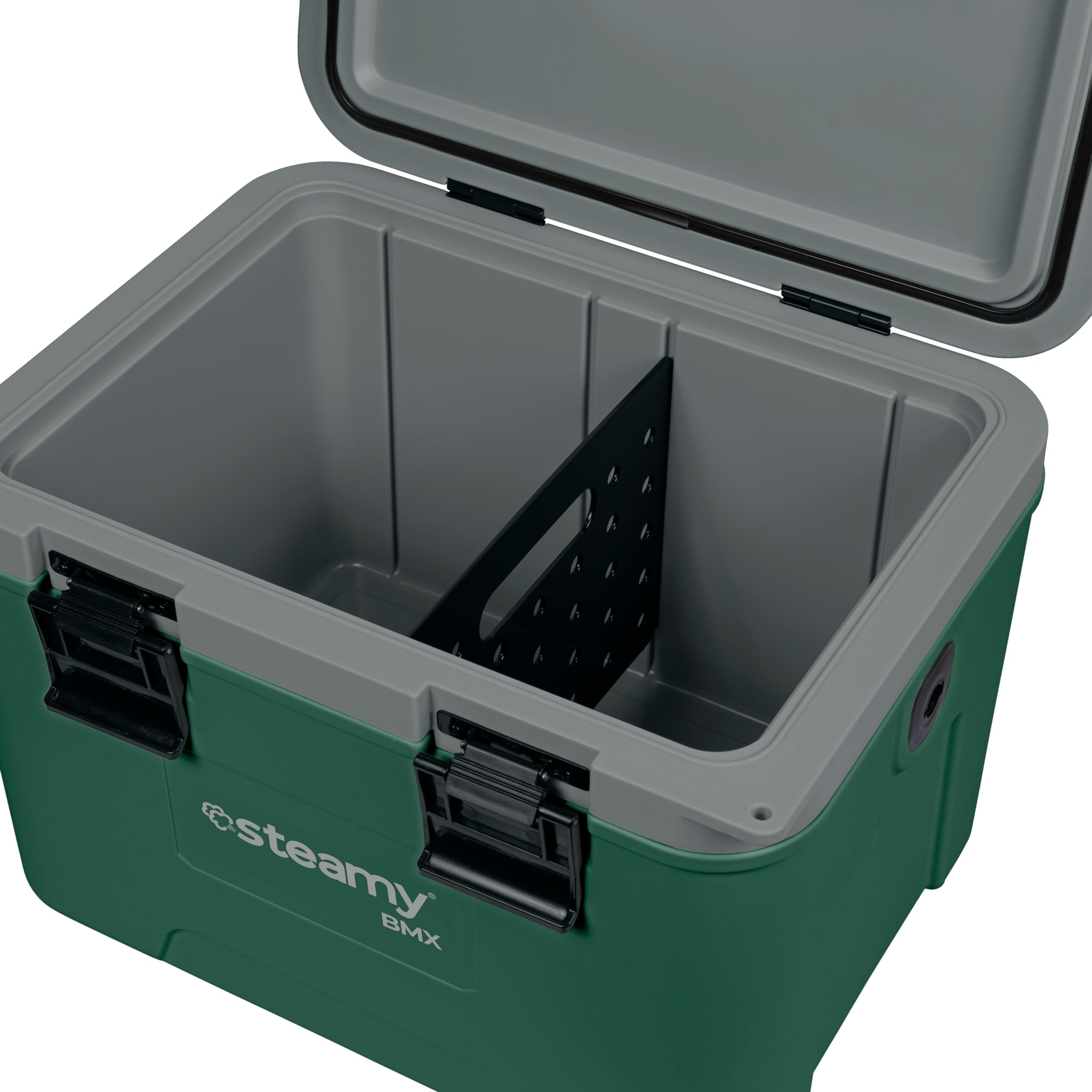Steamy BMX 21 Glacière spécialement conçue pour Le déjeuner et Le Chantier avec séparateur et Plateau d'insertion, 21 litres, Verte