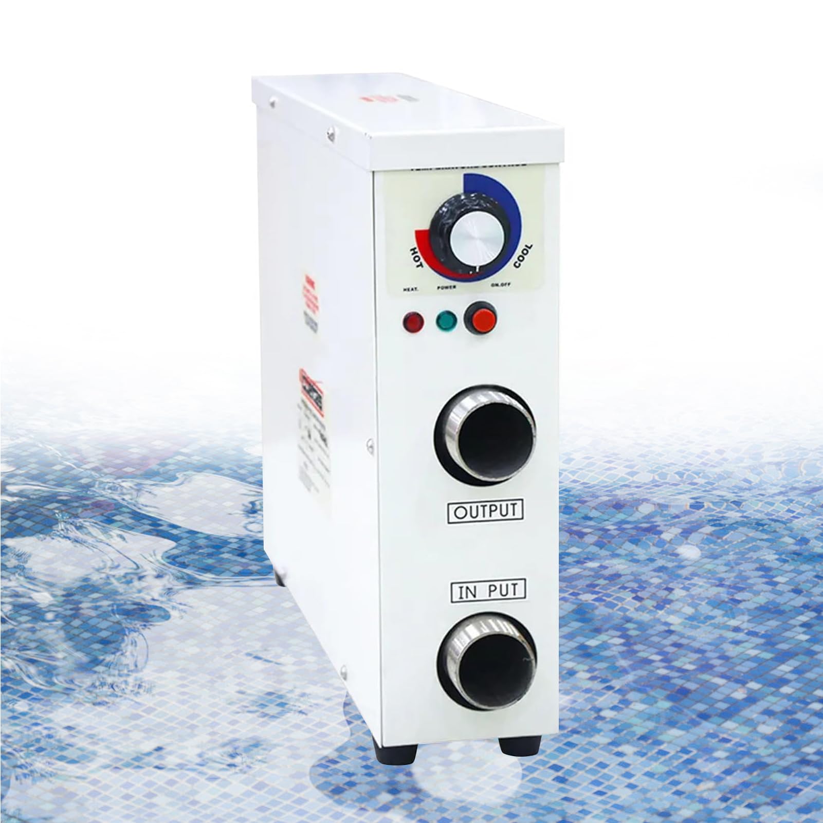 GAOXIAO Calentador de Piscina, Termostato de Agua con Control de Temperatura Autoalefactor, intercambiador de Calor para Piscinas Elevadas y Enterradas, Spas y Bañeras 220V 9KW