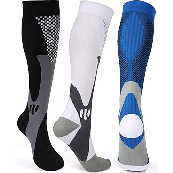 Amazon Com Compression Socks For Men Circulation 20 30 Mmhg Medical Compression Stockings Women Nursing Compression Socks Wide Calf For Pregnancy Nurse Diabetic Varicose Veins Running 3 Pack L Xl Clothing