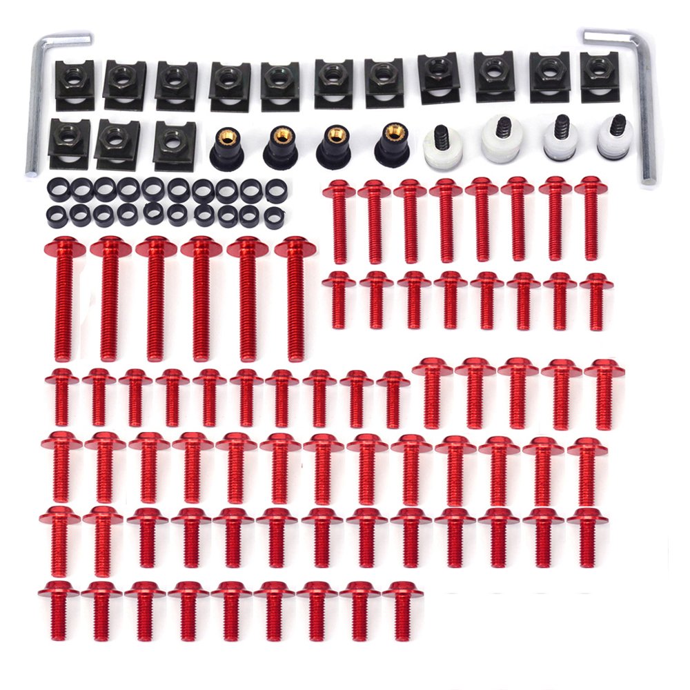 Kit completo di bulloni, viti, dadi e clip di fissaggio universali per carrozzeria per il parabrezza delle moto in alluminio billet lavorato a macchina a controllo numerico
