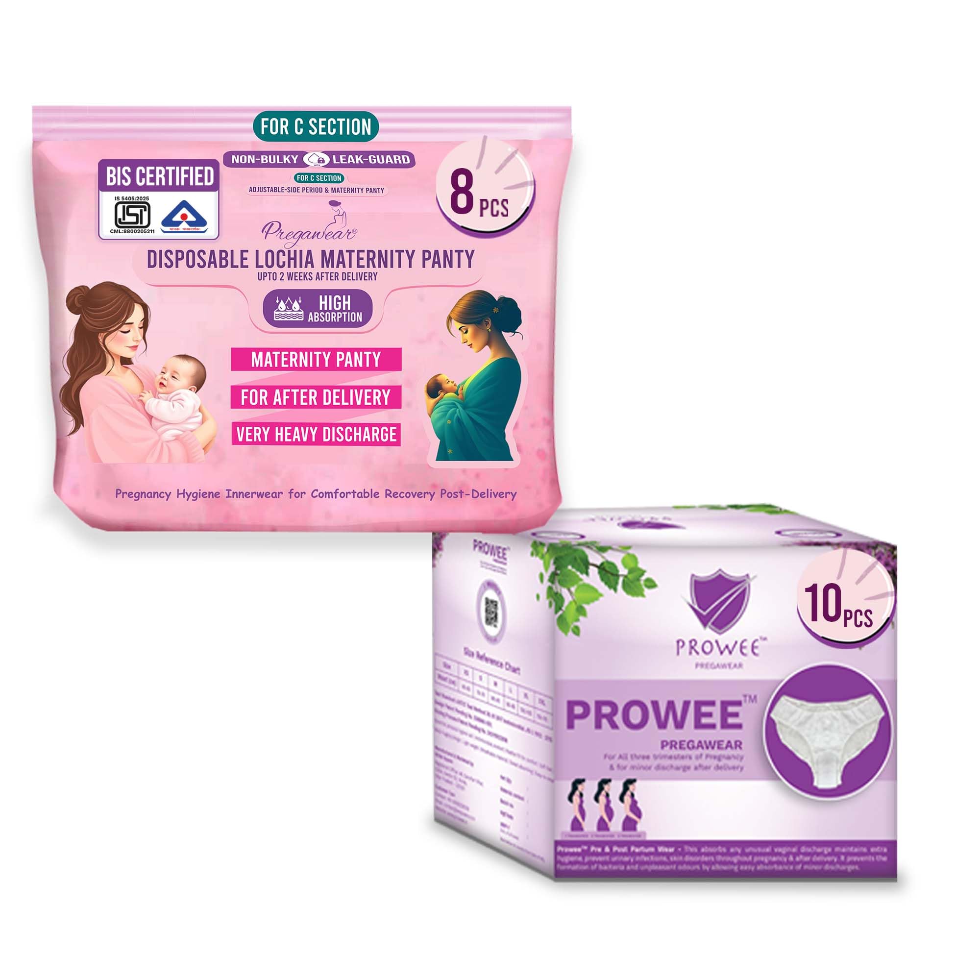 PROWEE|Pregawear Lochia Maternity Panty C Section(10) & Regular Panties(10) Combo, Soft, Breathable, Leak-Proof Underwear for New Mothers| Heavy & Light Daily Discharge Pregnancy-image-12