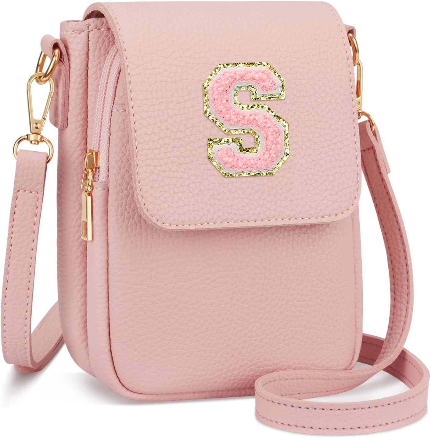 Gift for Girls Small Initial Crossbody Bag for Teens Vegan Leather Cell Phone Kids Purse