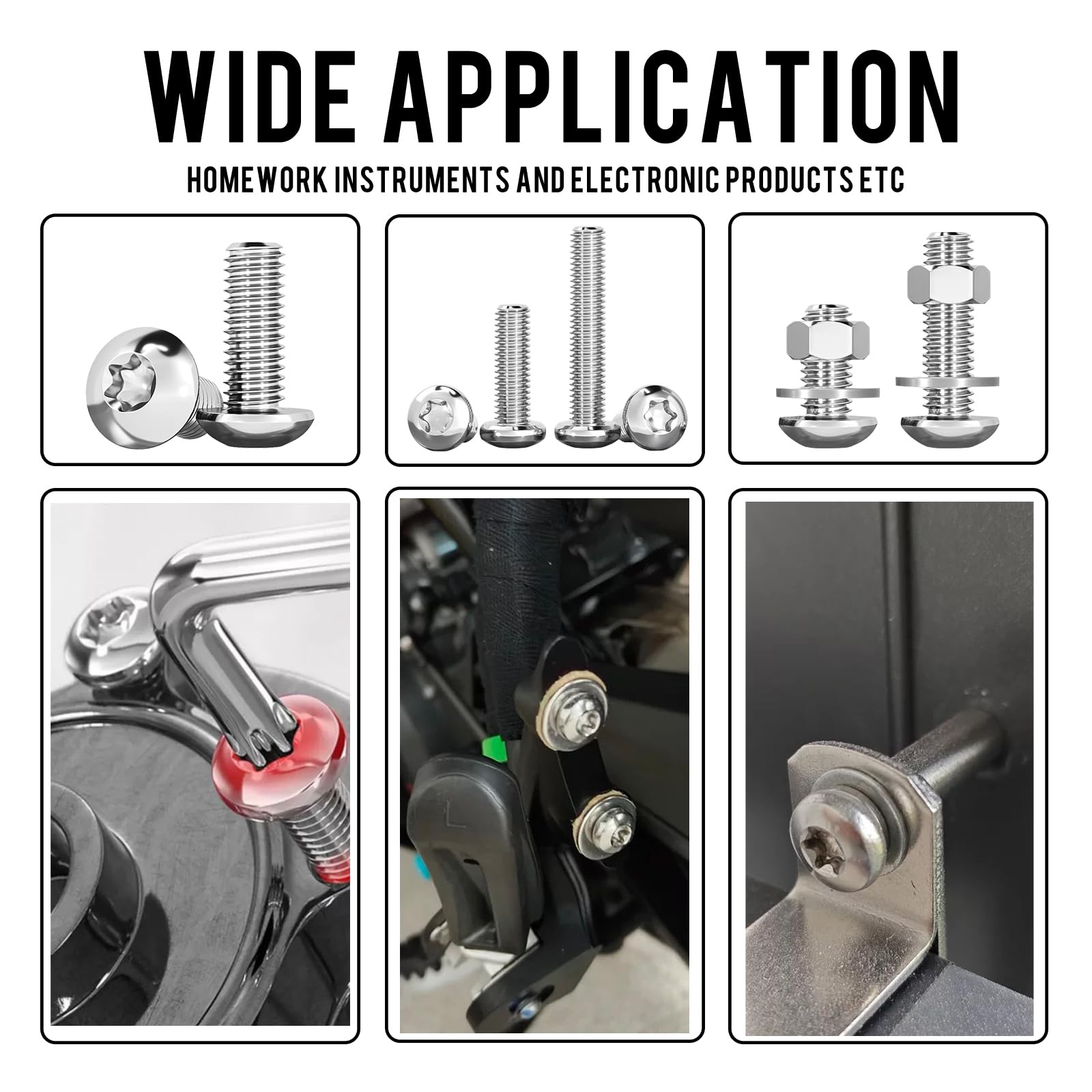 M2 M2.5 M3 Torx Viti per Metallo e Dadi, 900 Pezzi Viti a Testa Rotonda Torx, Bullone e Dadi Rondelle, Bulloni Testa Bombata Completamente Filettati in Acciaio Inox 304.