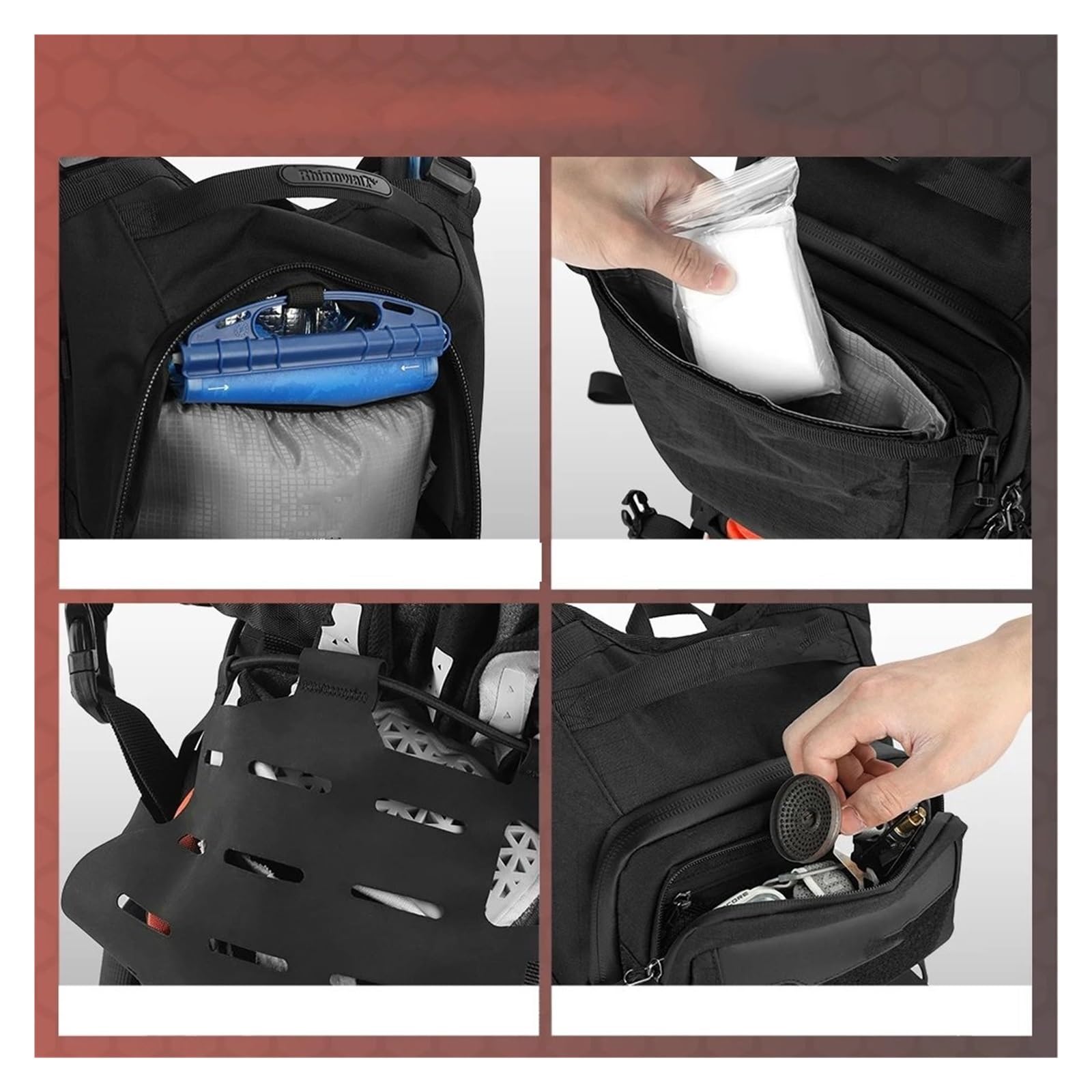 Borsa Posteriore Moto Zaino Per Moto 10 Litri Con Copertura Antipioggia Borsa Fotocamera Telefono Espansione Ciclismo Multifunzionale(arancia)