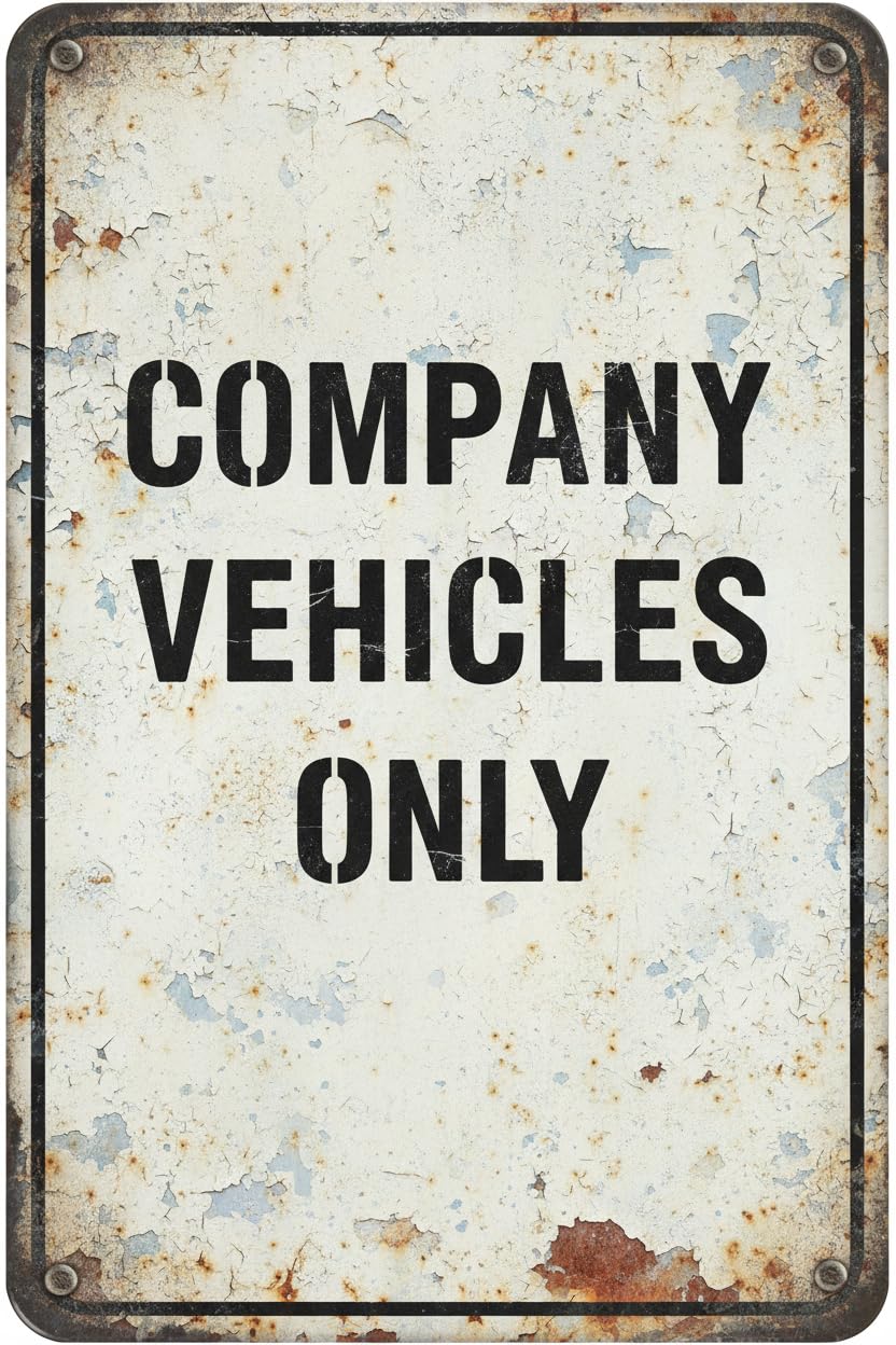 Wall Decor Company Vehicles Only - Parking Sign Metal Sign 8 X 12 Inches Clear Signage For S, Fences Vintage Signs Aluminum Plates Printed