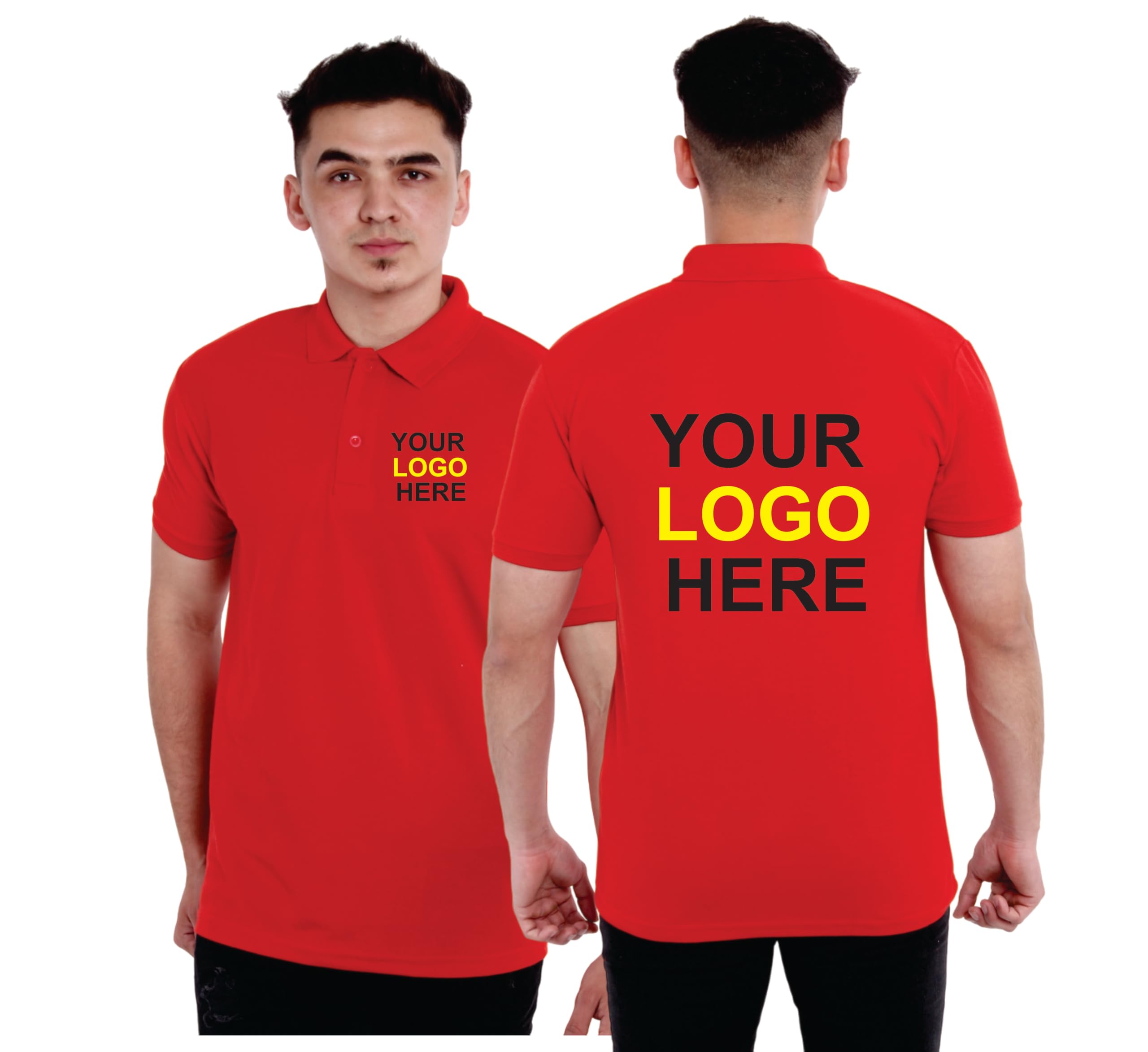 Men's Customizable Regular Fit Polo T-Shirt with Photo, Name, or Logo | Cotton Blend Stylish Collar T-Shirt | Half Sleeves | Casual & Semi-Formal Wear-image-4