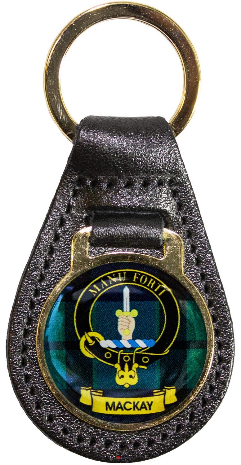 I LUV LTD Leather Key Fob Scottish Clan Crest MacKay Scottish Made