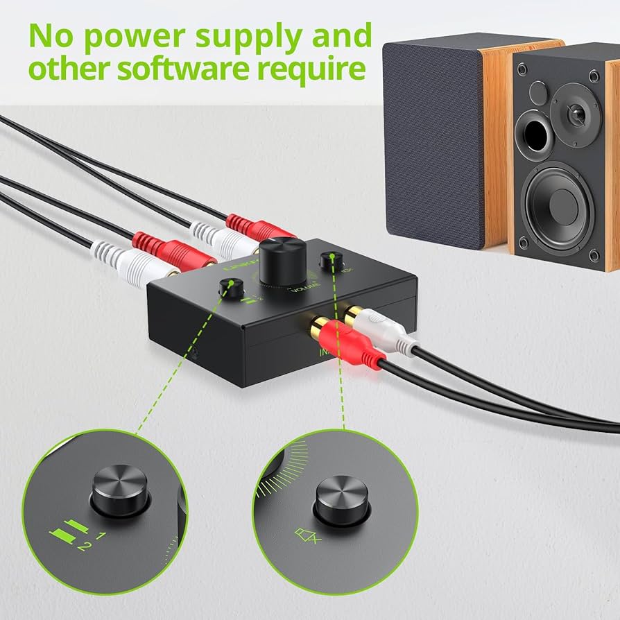 Amazon | LiNKFOR R/Lステレオ 音声スイッチャー 2入力1出力/1