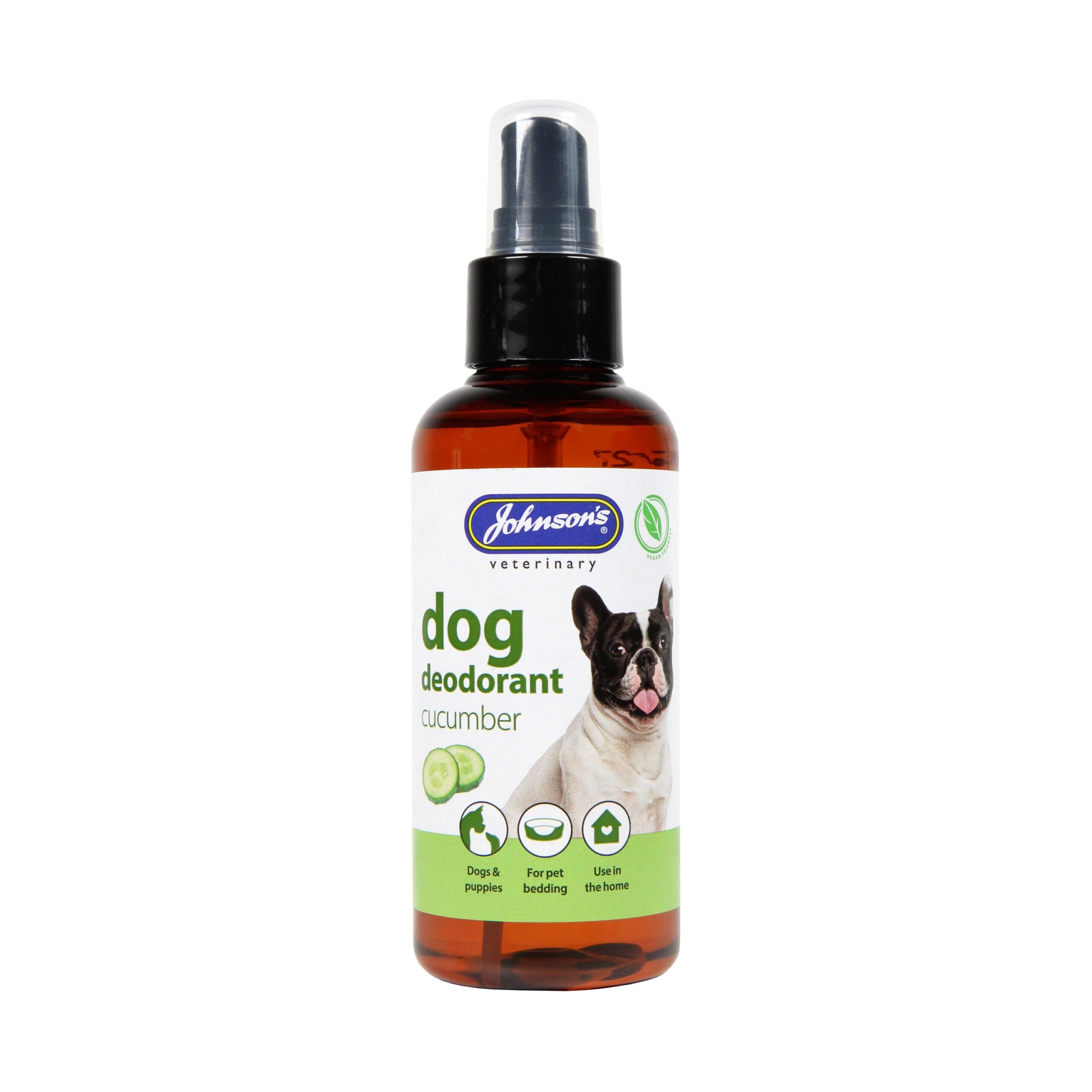 Johnson's Dog Deodorant Spray - 150ml, Cucumber - Dog Freshener Spray, Odour Neutraliser Spray, and Pet Smell Eliminator for House, Bedding, and Dog Cologne Spray