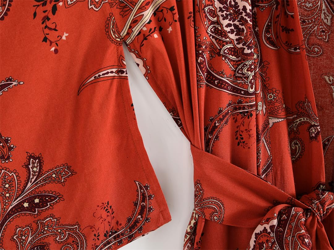 Kimono da spiaggia con stampa floreale sciolto boho kimono da spiaggia