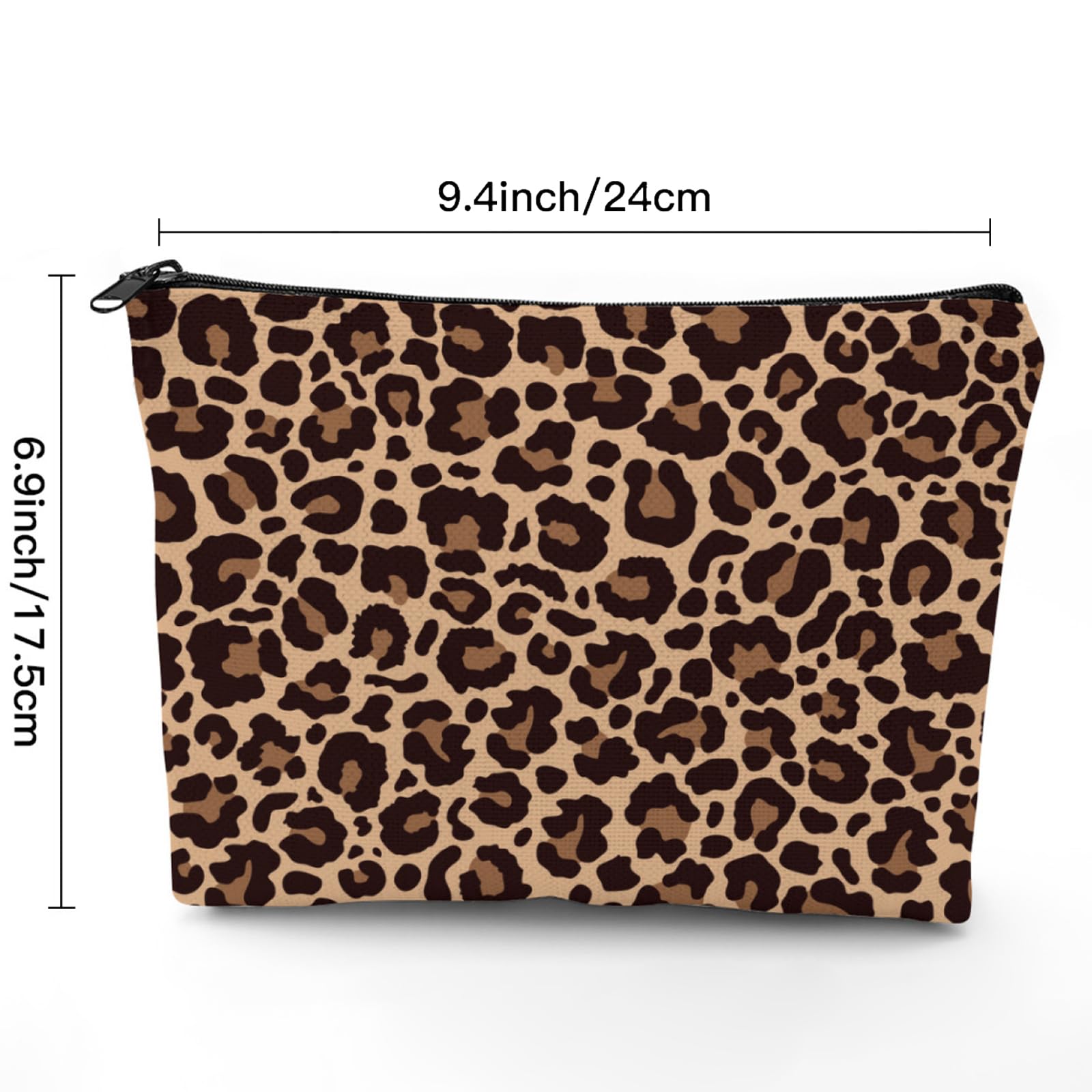 Leopard Makeup Bag, Women Cheetah Large Capacity Zipper Cosmetic Bag, Multi-Purpose Purse Organizer Pouches - Image 4