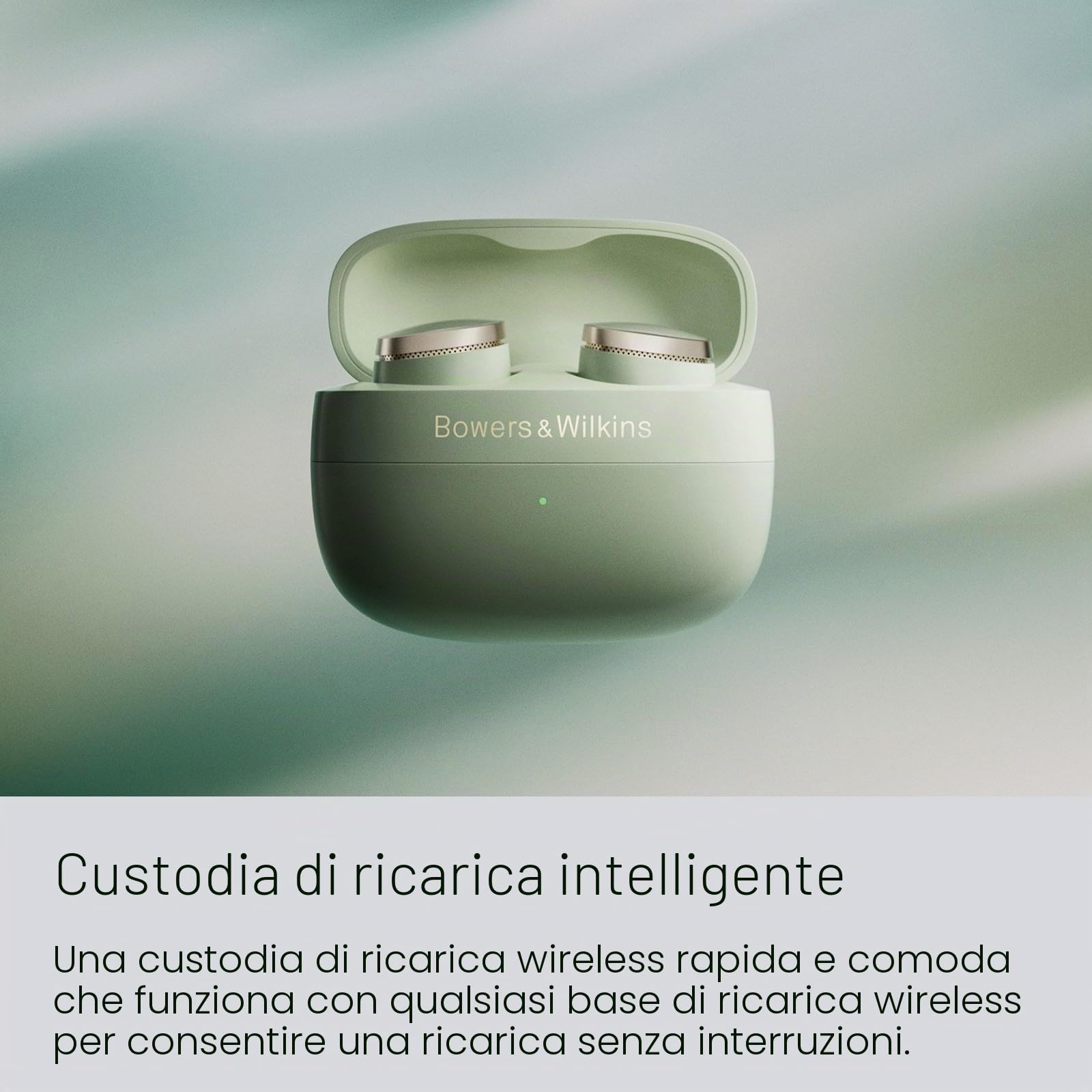 Bowers & Wilkins Pi8 True Wireless Noise Cancelling Earbuds con Bluetooth aptX, connessione wireless a 24 bit, ritrasmissione audio e 6 microfoni integrati, colore nero antracite