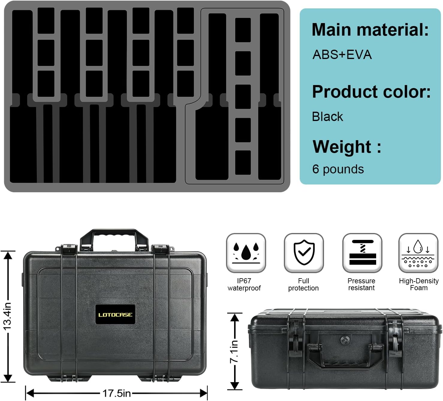TSA Approved Gun Case for Pistol - Holds Multiple Handguns Case | Air Travel Hard Shell Pistol Case | Pre-cut Heavy Duty Waterproof Gun Case with Silica Gel Canister - Image 6