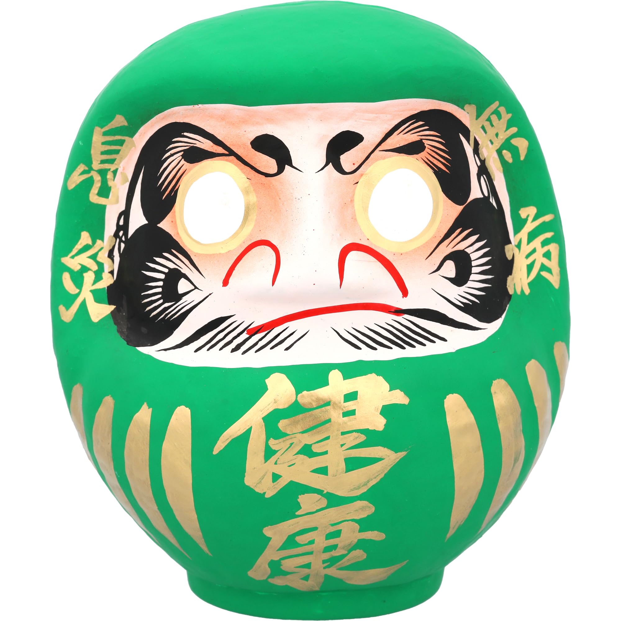Takasaki Daruma No.3 White Health Prayer 5.9in Japanese Folk Art Gunma Japan