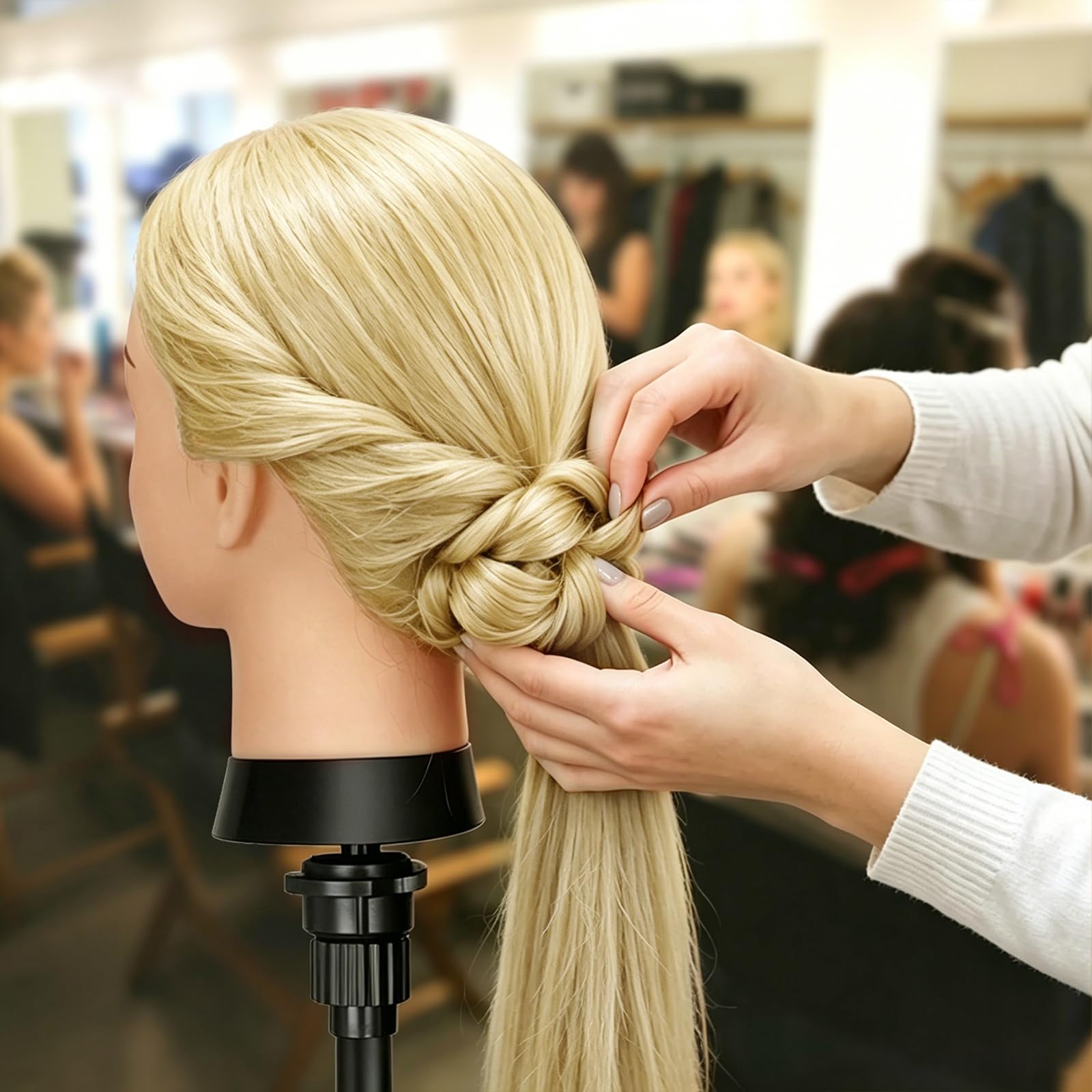 Frisierkopf 80% Echthaar,Puppenkopf Trainingsköpfe Für Friseure