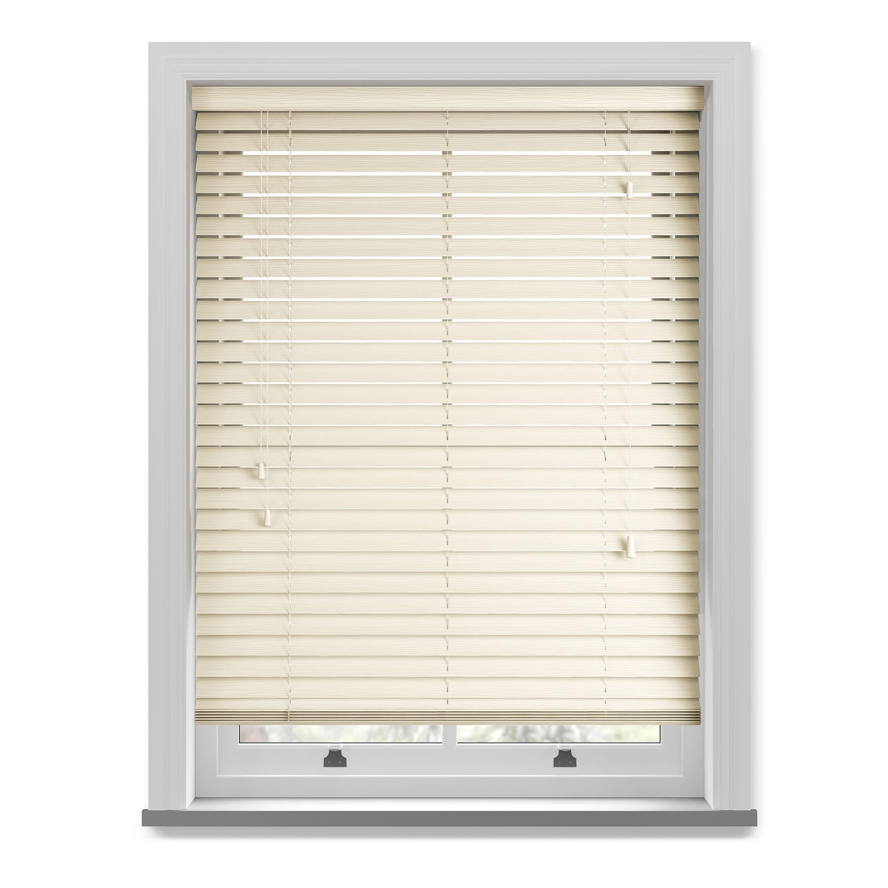 Custom Venetian Blinds with Strings – Fine Grain Faux Wood Venetian Blinds – Cut to Fit Blinds, Upto 180cm x Upto 120cm – Made to Measure Blinds for Bedrooms, Bathrooms or Kitchens by New Edge Blinds