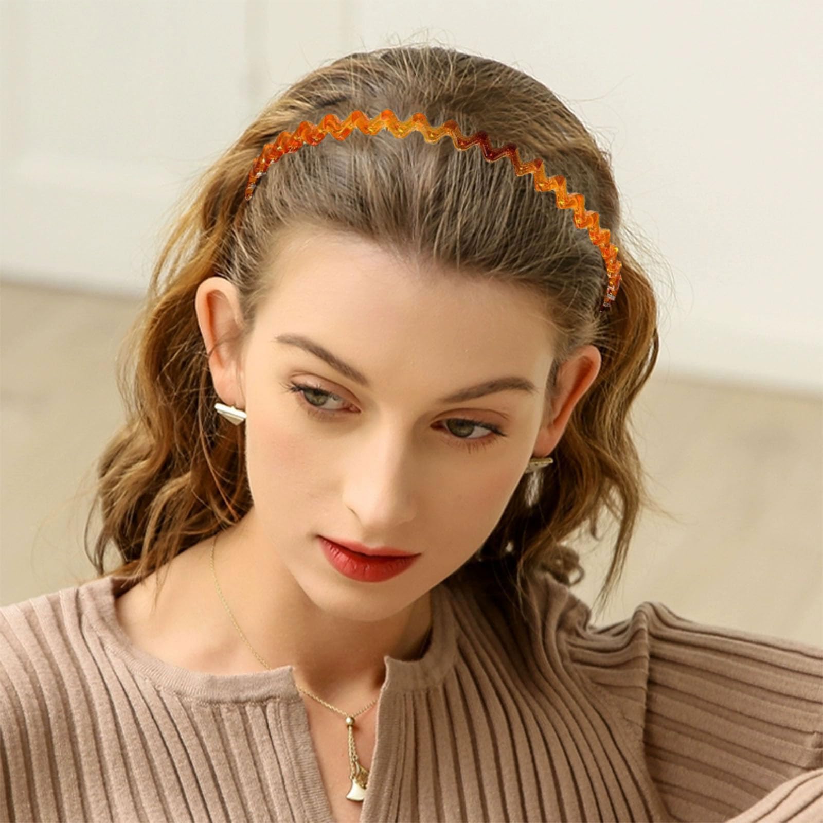 TELAIN 4-Pack Zigzag Headbands for Women Girls, and Men Plastic Hair Clips with Teeth, Thin Zigzag Headbands - Image 4