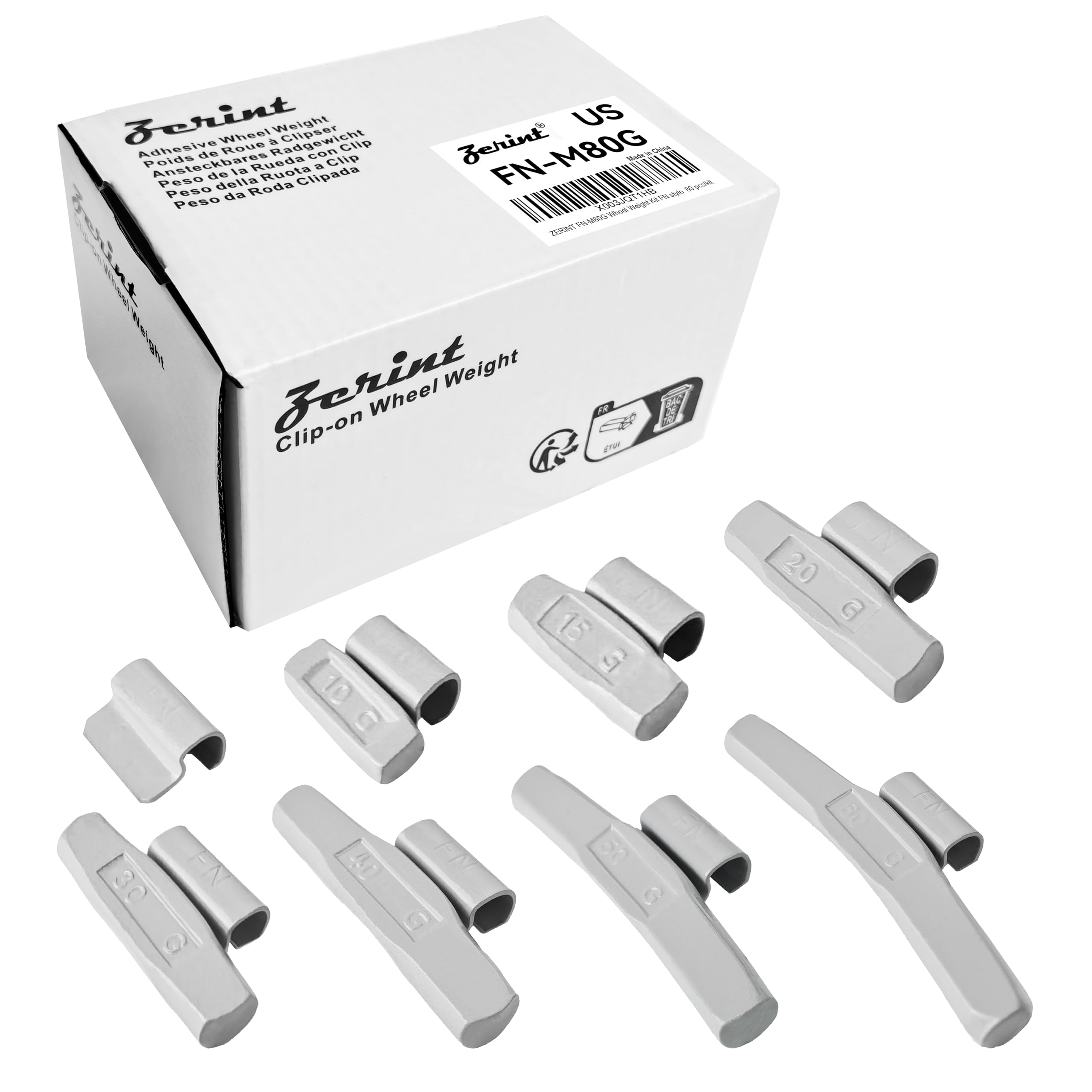 ZERINT FN-M80G Clip-On Wheel Weight Kit