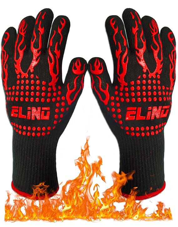 Heat Resistant Cooking Gloves For Grilling Oven Gloves With Fingers