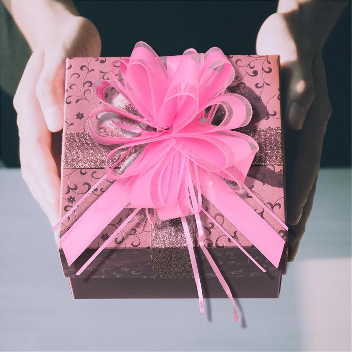 50pcs Pull Bows Colorful Garland Gift Wrapping Birthday Presents Decoration Ribbon Wedding Flower for Decor(Purple)