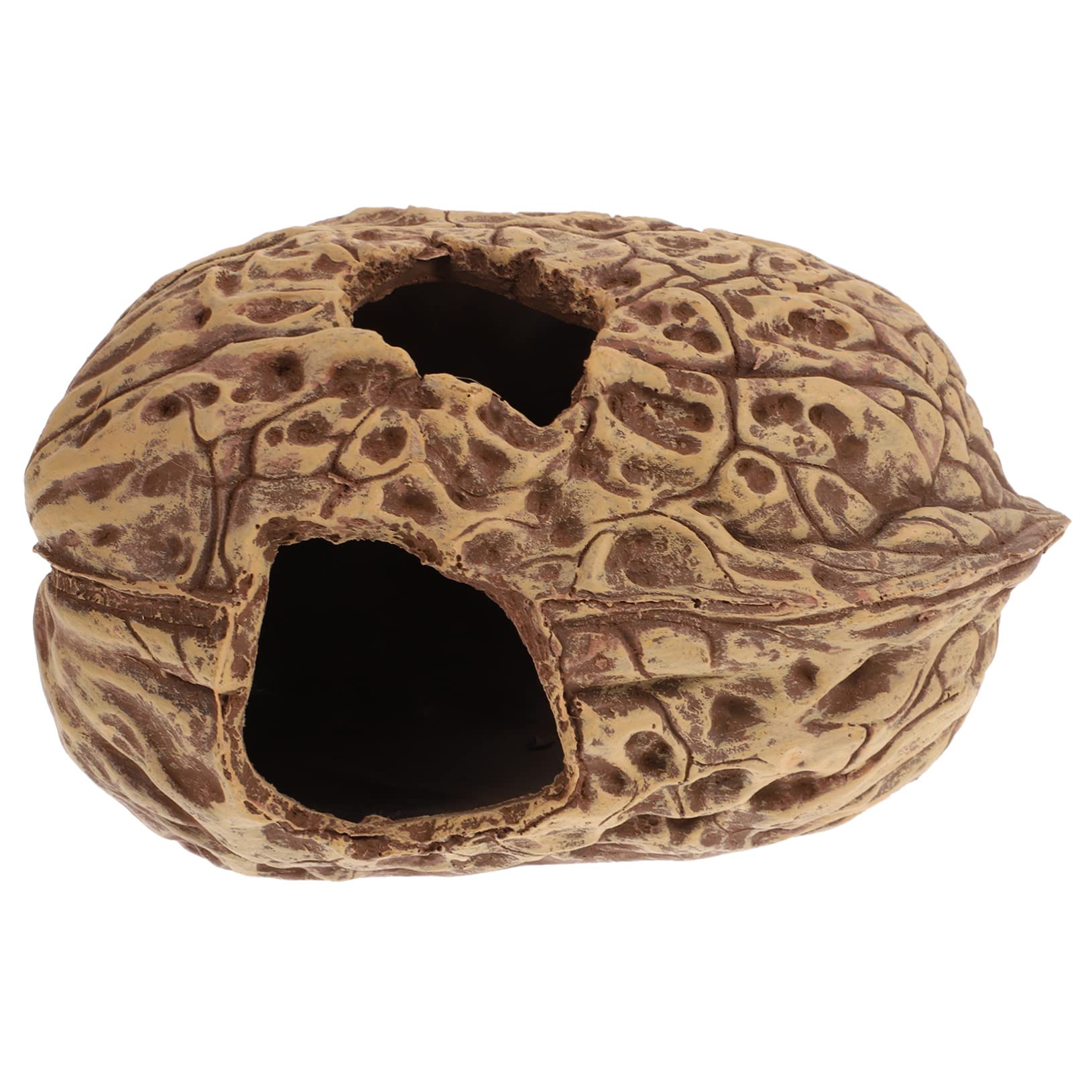 FRCOLOR Grotte du Bassin à Tortues en Résine Marron, Accessoire D'aquarium pour Poissons et Reptiles, Ornement Décoratif Naturel pour Terrarium et Aquarium