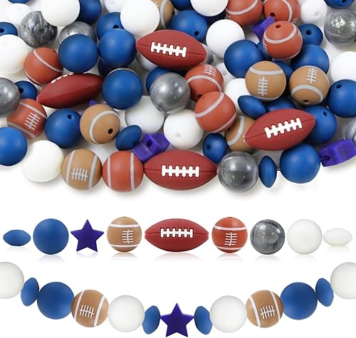 Miniatura 7 de ZIFTY 240 cuentas de silicona, cuentas de silicona de 0.59 pulgadas para hacer llaveros a granel, 30 colores, cuentas de goma redondas sueltas para