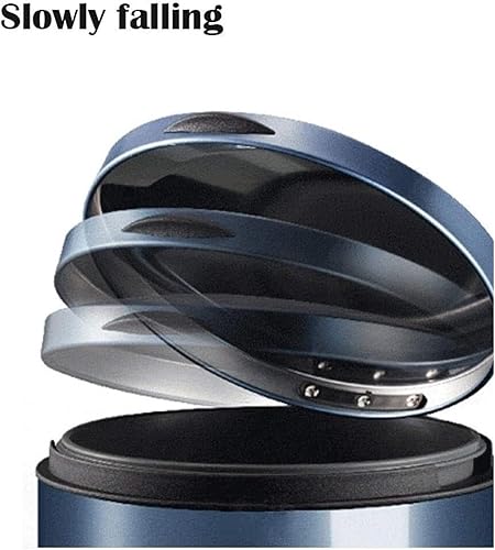 Miniatura 3 de DHAEY Botes de basura de cocina de acero inoxidable cepillado, capacidad de 2.3 galones, tipo pedal para interiores con tapa, cestas de basura para
