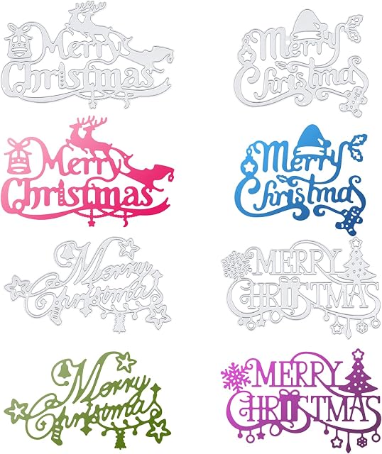 GLOBLELAND 4pcs Merry Christmas Cutting Dies for Card Making Metal Die Cuts Stencils for Scrapbooking Photo Album Decoration Decorative Embossing DIY Paper Card Gift Tags