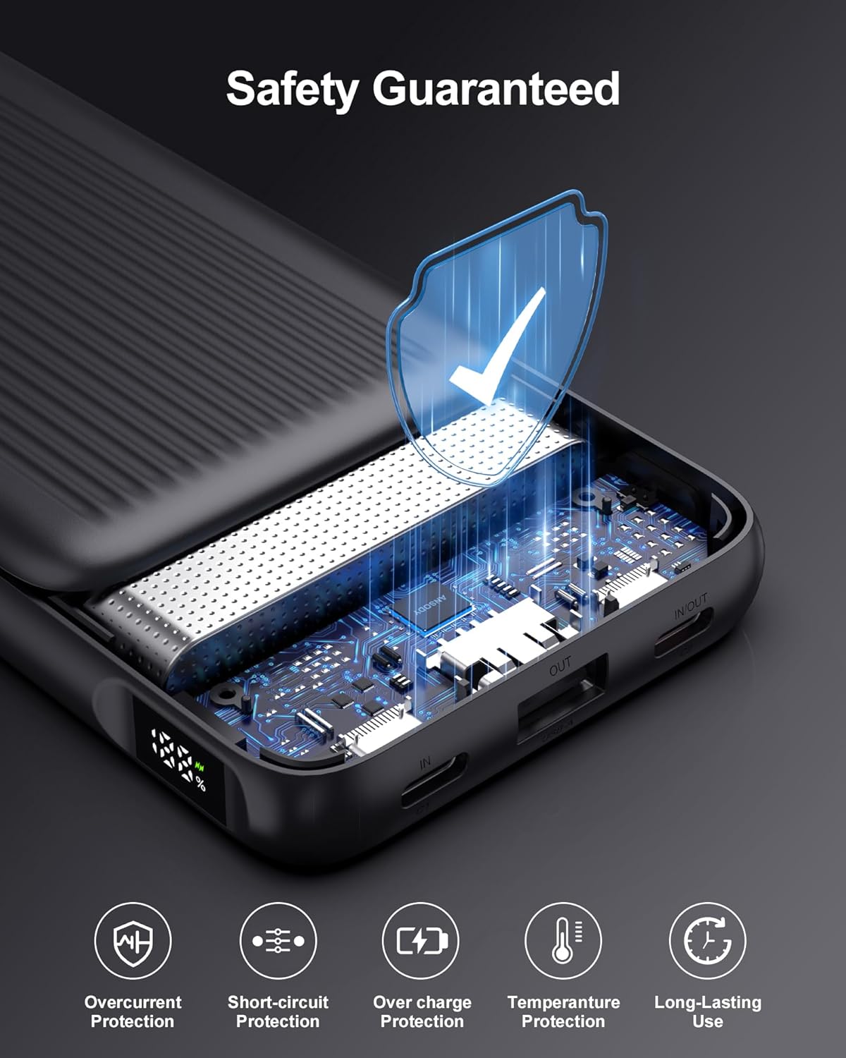 2-Pack Portable Charger, 10000mAh 22.5W Compact USB C Power Bank Fast Charging with 2 Outputs & 2 Inputs, LED Display Battery Pack Compatible with iPhone Samsung iPad Tablets, Black & Black - Image 6