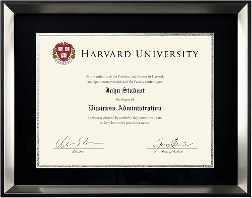 EXCELLO GLOBAL PRODUCTS Marco moderno para documentos de foto 8.5 x 11 pulgadas con doble paspartú para certificado de diploma de graduación