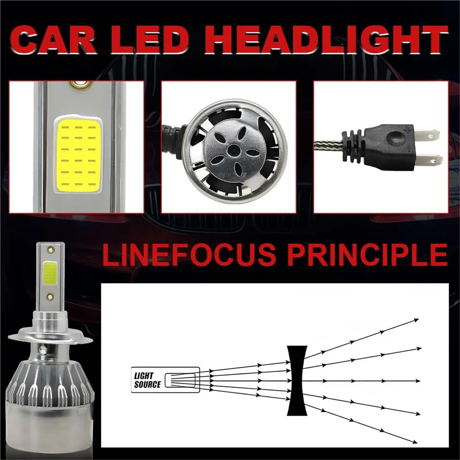 Reflektor dalekosiężny C6 Led Reflektor Samochodowy H7 LED H4 Żarówka