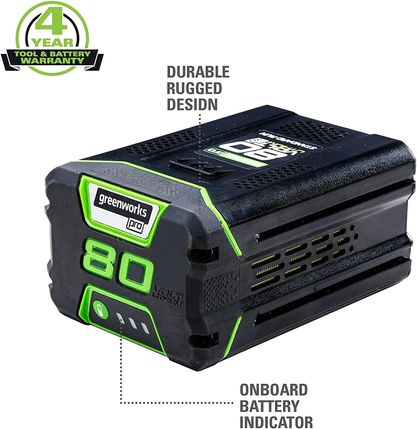 Greenworks Pro 80V 300W Power Inverter, 2 Ah Battery and Charger Included