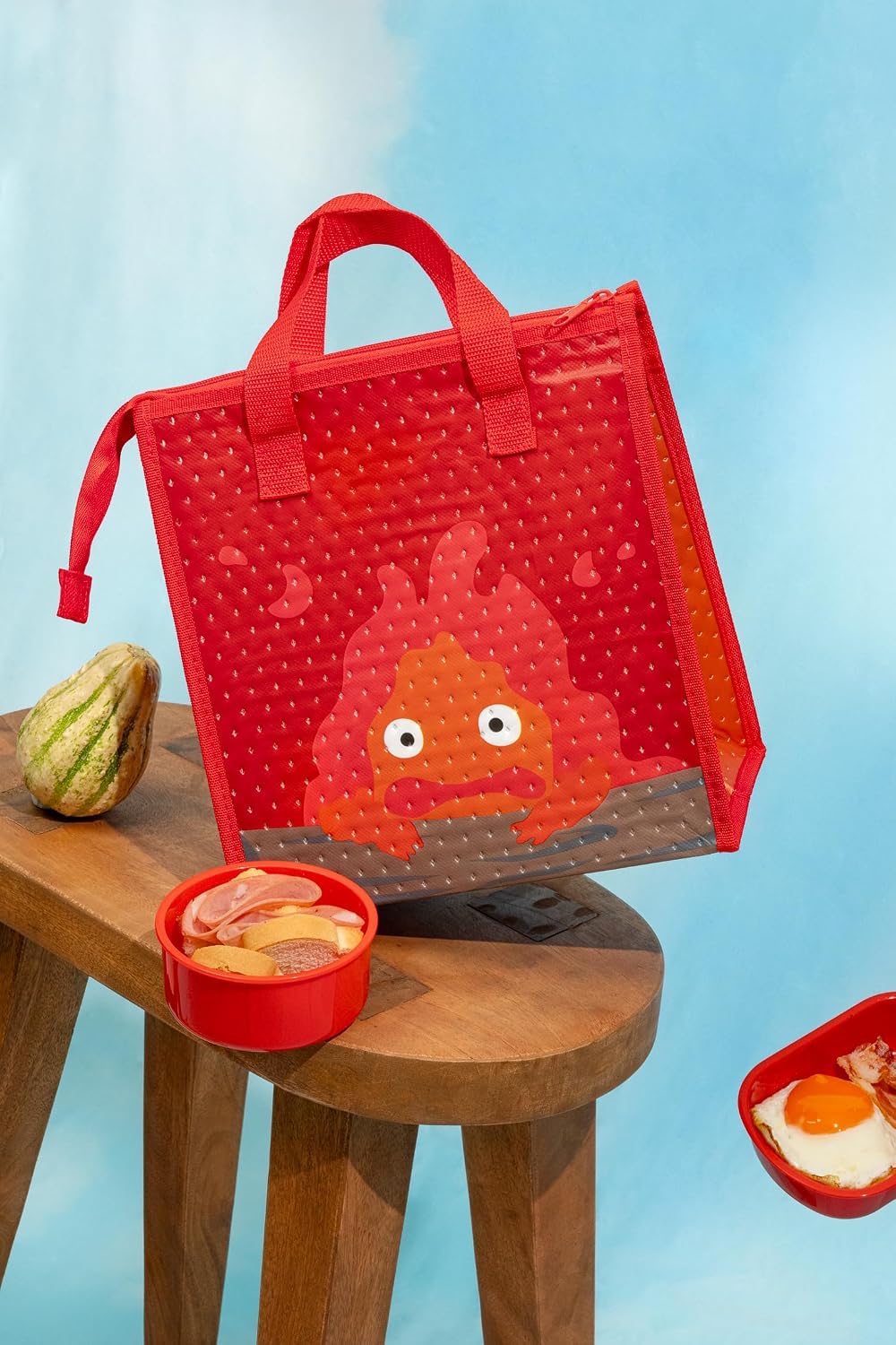 Skater FBC1-A Lunchtasche, Vlies-Isoliertasche, Heul's Moving Castle Calcifer, Studio Ghibli