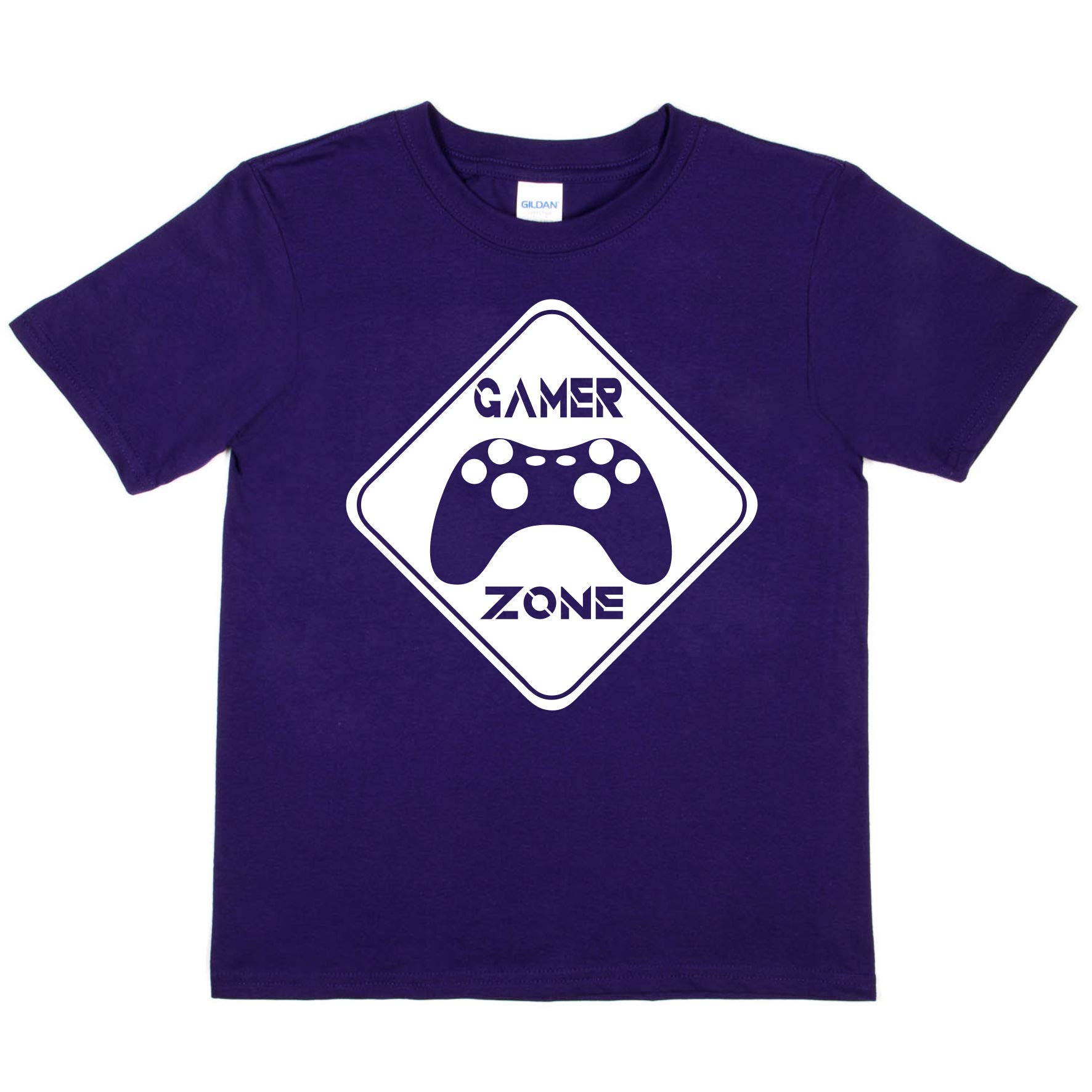 Print4u Boys Purple Kids T-Shirt Gamer Zone Gaming Tee Girls Age 7-8