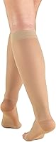Vista 2 de Truform - Calcetines de compresión traslúcidos, 15-20 mmHg, para mujer, hasta la rodilla, puntera abierta, 20 Denier, color nude, talla 2XL