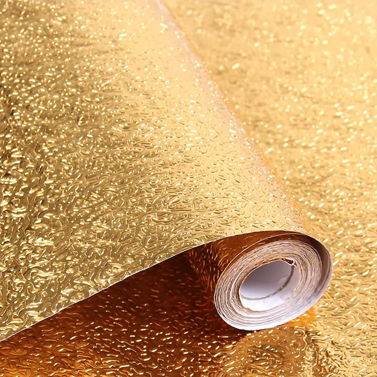 Embossed Floral Foil Paper Foil Wrapping Paper 15.7 inch 46ft Metallic Gold Foil Sheets for Crafts Scrapbook Florist Cake Board Birthday Holiday