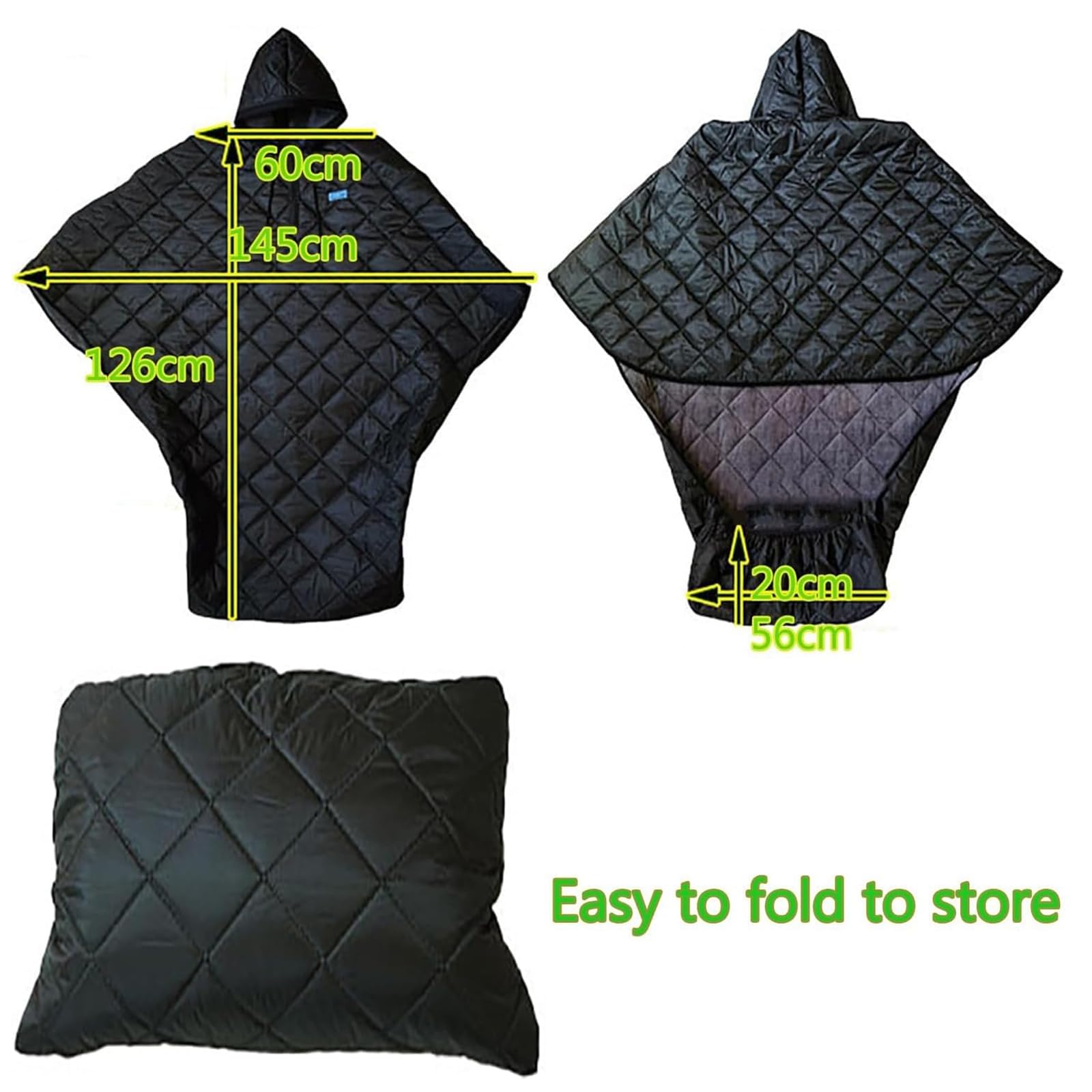 MObyat Manta Impermeable para Silla De Ruedas De Invierno con Capucha, Funda De Poncho con Forro Polar Resistente Al Viento, Envuelta De La Cabeza a Los Pies, Materiales para Mantener El Calor