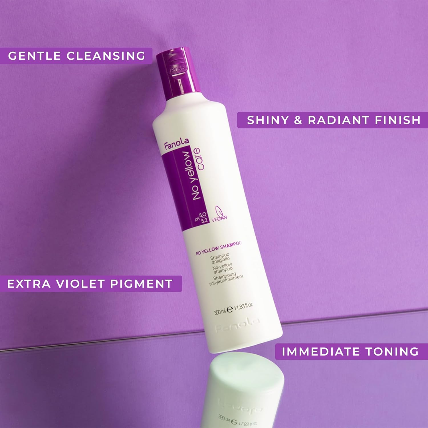 Fanola Color Depositing Purple Shampoo Bundle with Nutri Care Restructuring Conditioner