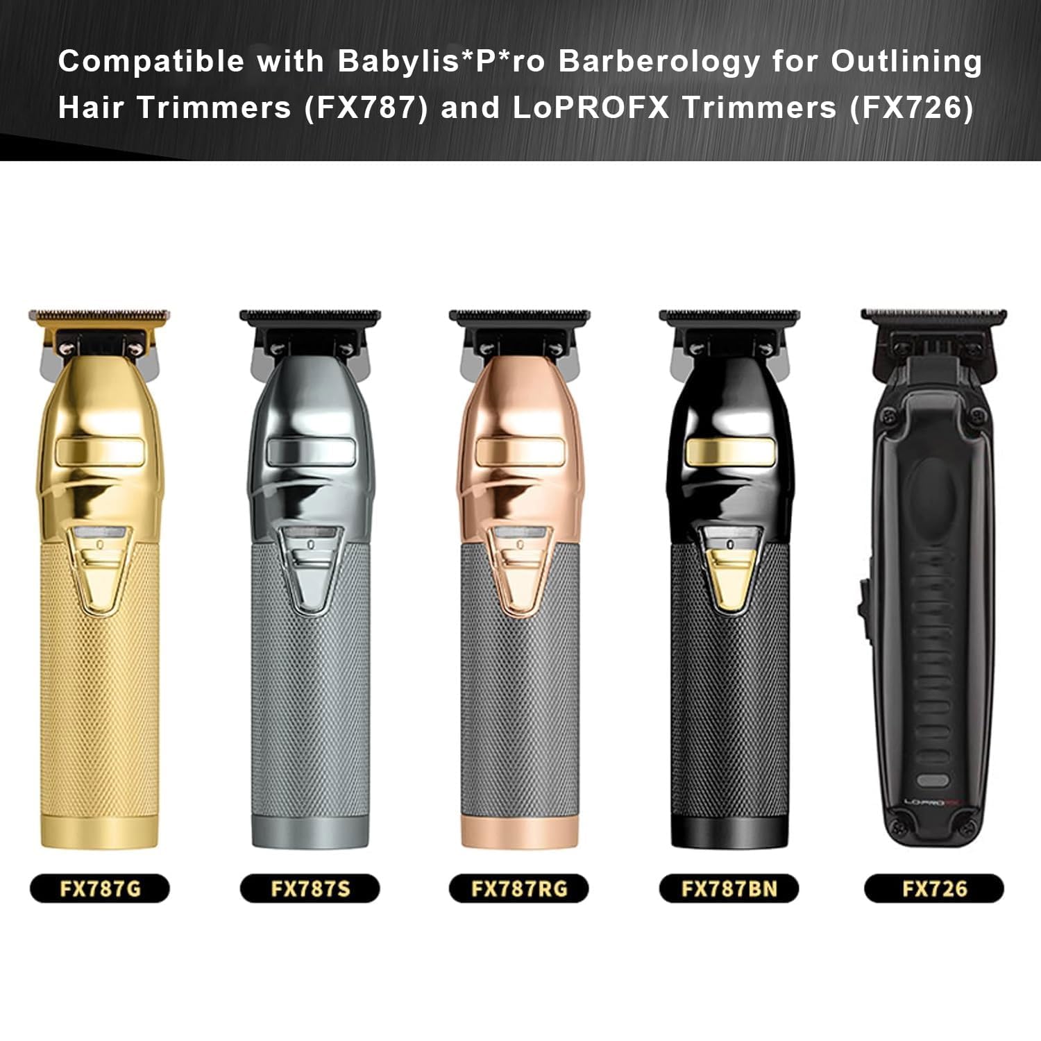 Replacement Blades Compatible with BaByliss PRO Barberology FX787 & FX726 Trimmer Blade (Black) - Image 2