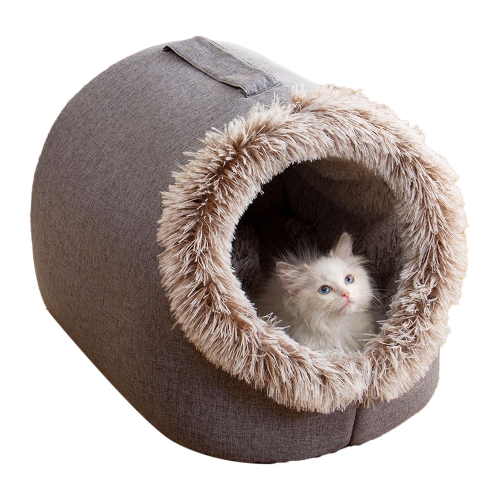 Casa para gatos contra el estrés cueva portátil para mascotas con asas de transporte