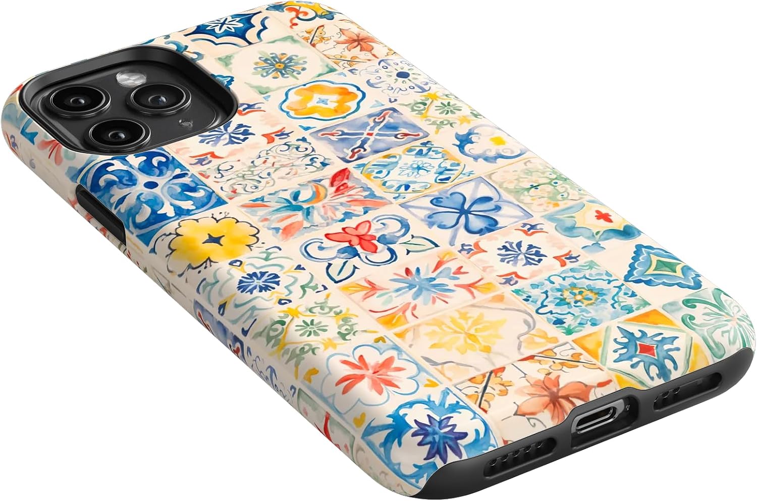 Casely iPhone 11 Pro Case | Tuscan Tiles | Dolce Vita | Essential Slim Dual-Layer Protective Design