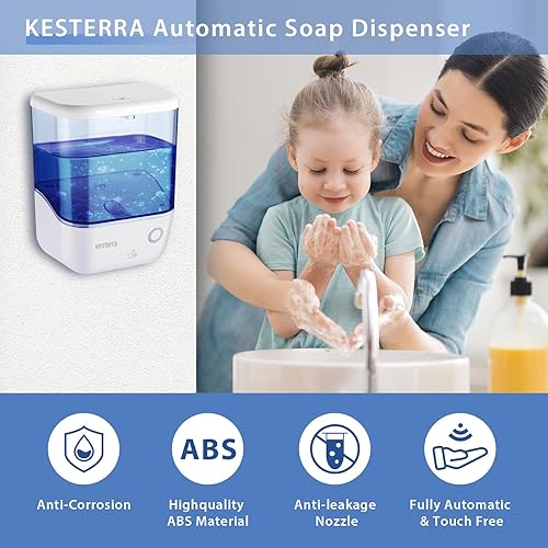 Miniatura 3 de KESTERRA Dispensador automático de jabón, dispensador de jabón de manos a batería de 34 oz33.8 fl oz, dispensador de jabón de montaje en pared con